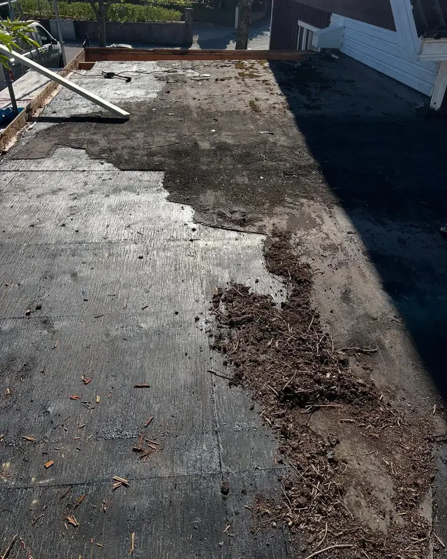Gammal takpapp rivs vid takrenovering